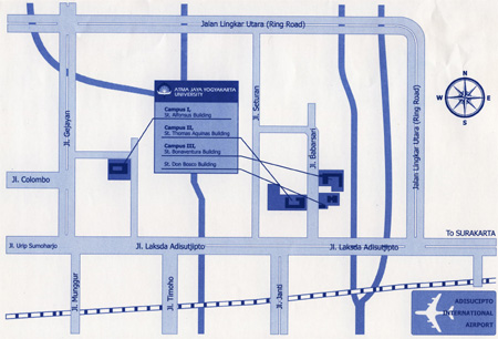 Map Location of Atma Jaya Yogyakarta University