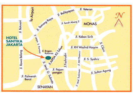 Map Hotel Santika